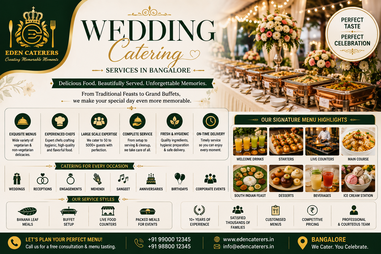 Eden Wedding Catering Perfect Taste Perfect Celebration